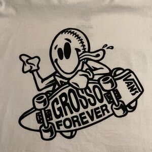 Vans White Long Sleeve Tee with Black Graphic